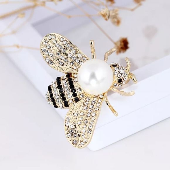 Elegant Gold and Black Bee Brooch - Picture 4 of 7